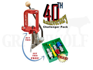 Lee Breech Lock Challenger 40th Anniversary Einstationenpresse mit .40 S&W Matrizensatz Lee Breech Lock Challenger 40th Anniversary Einstationenpresse mit .40 S&W Matrizensatz