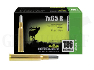 7x65R 128 gr / 8,3 g Brenneke TUG Nature+ Patronen 20 Stück