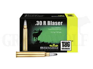 .30R Blaser 181 gr / 11,7 g Brenneke TUG Patronen 20 Stück 