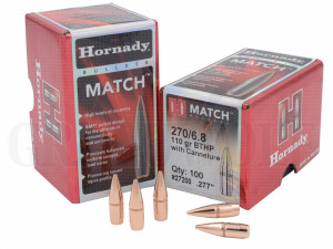 .277 / 7 mm 110 gr / 7,1 g Hornady HPBT Geschosse m. Crimprille 100 Stück