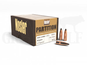 .243 / 6 mm 85 gr / 5,5 g Nosler Partition Spitzer Geschosse 50 Stück