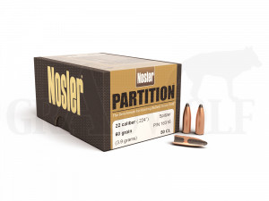 .224 / 5,6 mm 60 gr / 3,9 g Nosler Partition Geschosse 50 Stück