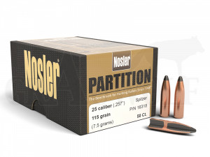 .257 / 6,53 mm 115 gr / 7,5 g Nosler Partition Geschosse 50 Stück