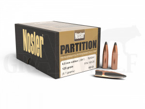 .264 / 6,5 mm 125 gr / 8,1 g Nosler Partition Geschosse 50 Stück