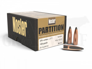 .277 / 7 mm 130 gr / 8,4 g Nosler Partition Geschosse 50 Stück