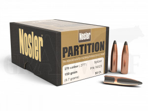 .277 / 7 mm 150 gr / 9,7 g Nosler Partition Geschosse 50 Stück