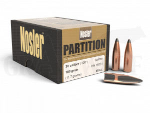 .308 / 7,62 mm 180 gr / 11,7 g Nosler Partition Geschosse 50 Stück