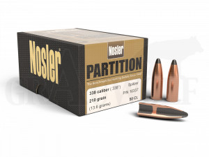 .338 / 8,5 mm 210 gr / 13,6 g Nosler Partition Geschosse 50 Stück