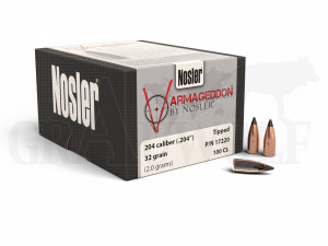 .204 / 5,2 mm 32 gr / 2,1 g Nosler FB TIP Varmageddon Geschosse 100 Stück