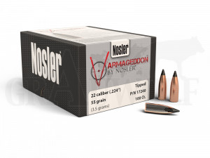 .224 / 5,6 mm 55 gr / 3,6 g Nosler Varmageddon Geschosse 100 Stück