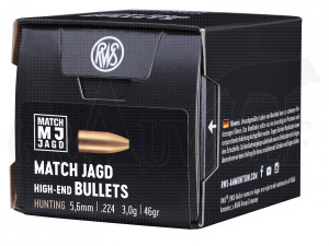 .224 / 5,6 mm 46 gr / 3 g RWS MJ / SG Hohlspitzgeschosse 1000 Stück