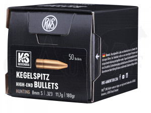 .323 / 8 mm 181 gr / 11,7 g RWS Kegelspitz Geschosse 50 Stück