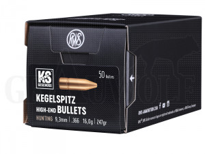 .366 / 9,3 mm 247 gr / 16,0 g RWS KS Geschosse 50 Stück