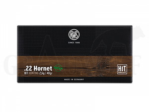 .22 Hornet 40 gr / 2,6 g RWS Hit Patronen 20 Stück