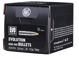 .308 / 7,62 mm 184 gr / 11,9 g RWS Evolution Geschosse 50 Stück