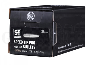 .338 / 8,5 mm 250 gr / 16,2 g RWS Speed Tip Pro Geschosse 50 Stück