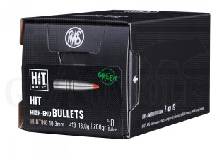 .413 / 10,3 mm 200 gr / 13,0 g RWS Hit Geschosse 50 Stück