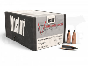 .243 / 6 mm 70 gr / 4,5 g Nosler Varmageddon Polymerspitze Geschosse 250 Stück