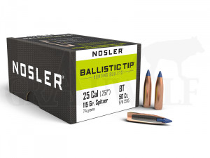 .257 / 6,5 mm 115 gr / 7,5 g Nosler BallisticTip Geschosse 50 Stück