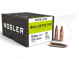 .264 / 6,5 mm 120 gr / 7,8 g Nosler Ballistic Tip Geschosse 50 Stück