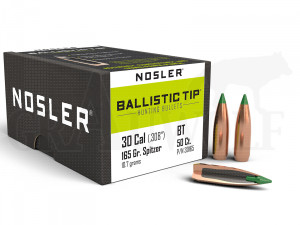 .308 / 7,62 mm 165 gr / 10,7 g Nosler Ballistic Tip Geschosse 50 Stück