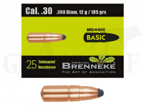 .308 / 7,62 mm 185 gr / 12,0 g Brenneke Basic Geschosse 25 Stück