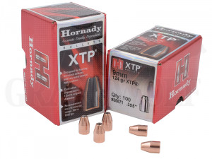 .355 / 9 mm 124 gr / 8 g Hornady HP / XTP Geschosse 100 Stück