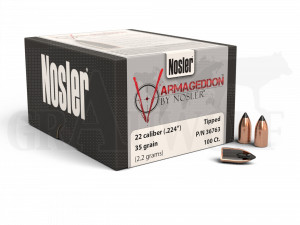 .224 / 5,6 mm 35 gr / 2,3 g Nosler Varmageddon Polymerspitze Geschosse 100 Stück