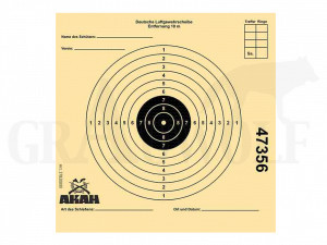 Akah Luftgewehr-Scheibe 12 x 12 cm mit 10 Ringen 250 Stück