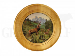 Ehrenscheibe Hirsch Holz massiv 30 cm