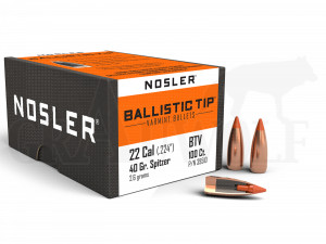 .224 / 5,6 mm 40 gr / 2,6 g Nosler Ballistic Tip Varmint Geschosse 100 Stück