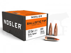 .224 / 5,6 mm 55 gr / 3,6 g Nosler BallisticTip Geschosse 250 Stück