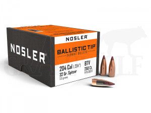 .204 / 5,2 mm 32 gr / 2,1 g Nosler BallisticTip Geschosse 250 Stück