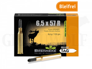 6,5x57R 130 gr / 8,4 g Brenneke TAG Bleifrei Patronen 20 Stück