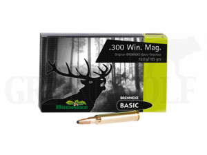 .300 Winchester Magnum 185 gr / 12 g Brenneke Basic Teilmantel Patronen 20 Stück