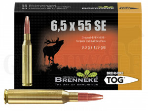 6,5x55 139 gr / 9,0 g Brenneke TOG Patronen 20 Stück 