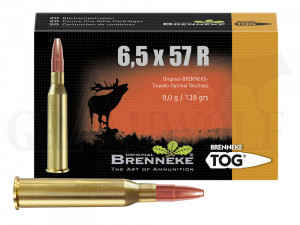 6,5x57R 139 gr / 9,0 g Brenneke TOG Patronen 20 Stück 