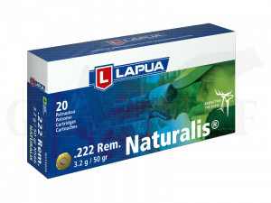 .222 Remington 50 gr / 3,2 g Lapua Naturalis Patronen 20 Stück