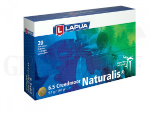 6,5x55 Schweden Mauser 140 gr / 9,1 g Lapua Naturalis Bleifrei Patronen 20 Stück