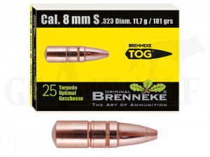 .323 / 8 mm 180 gr / 11,7 g Brenneke TOG Geschosse 25 Stück