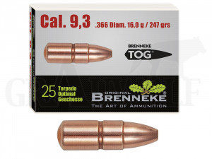 .366 / 9,3 mm 247 gr / 16,0 g Brenneke TOG Geschosse 25 Stück