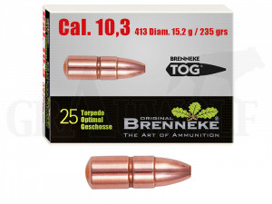 .413 / 10,3 mm 232 gr / 15,2 g Brenneke TOG Geschosse 25 Stück