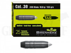 .308 / 7,62 mm 155 gr / 10,0 g Brenneke TAG Geschosse 25 Stück