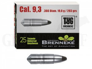 .366 / 9,3 mm 293 gr / 19,0 g Brenneke TUG Geschosse 25 Stück