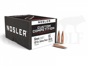 .243 / 6 mm 107 gr / 6,9 g Nosler Custom Competition Geschosse 100 Stück