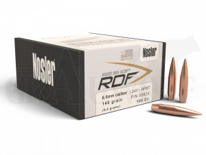 .264 / 6,5 mm 140 gr / 9,1 g Nosler HPBT RDF Match Geschosse 100 Stück