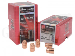 .500 / 12,7mm 350 gr / 22,7 g Hornady HP/XTP Hohlspitz Geschosse 50 Stück