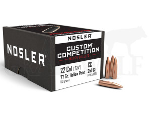 .224 / 5,6 mm 77 gr / 4,9 g Nosler HPBT Custom Match Geschosse 250 Stück