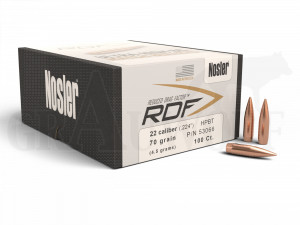 .224 / 5,6 mm 70 gr / 4,5 g Nosler HPBT RDF Match Geschosse 100 Stück