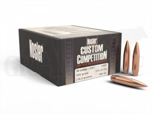 .308 / 7,62 mm 220 gr / 14,3 g Nosler Nosler HPBT Custom Competition Match Geschosse 100 Stück